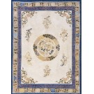 Early 19th Century W. Chinese Ningxia Carpet with Foo Dogs