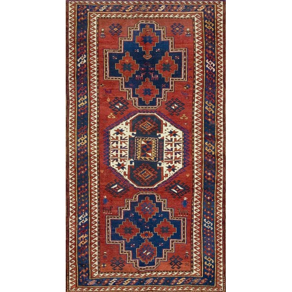 19th Century Caucasian Kazak Lori Pambak Carpet 