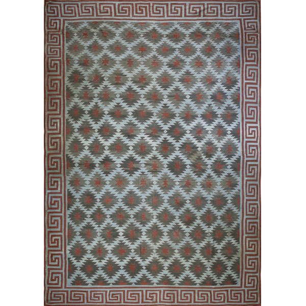 1920s Indian Cotton Dhurrie Carpet 