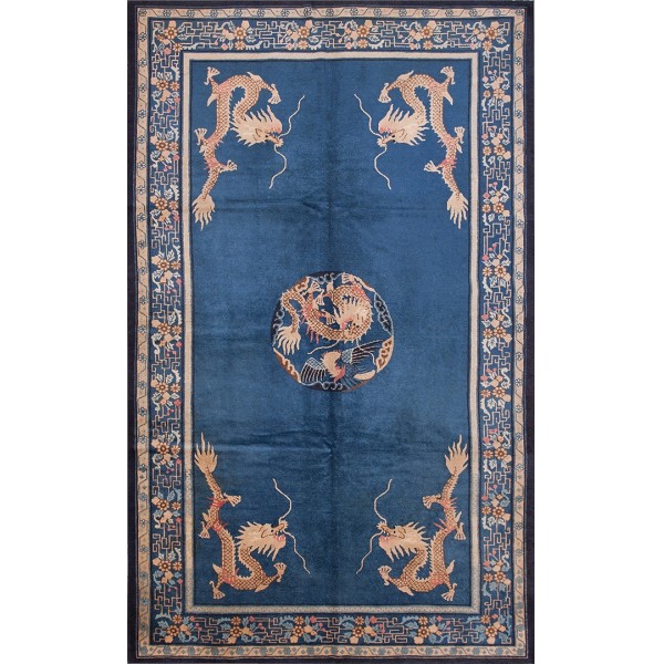 Early 20th Century Chinese Peking Dragon Carpet 