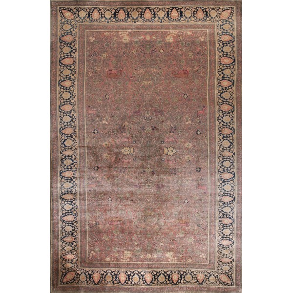 19th Century Persian Mohtasham Kashan Carpet 
