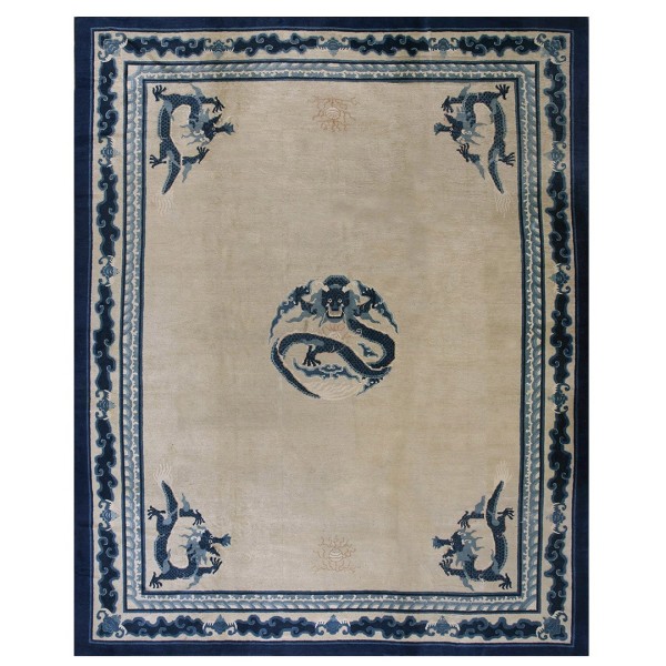 Late 19th Century Chinese Peking Dragon Carpet 