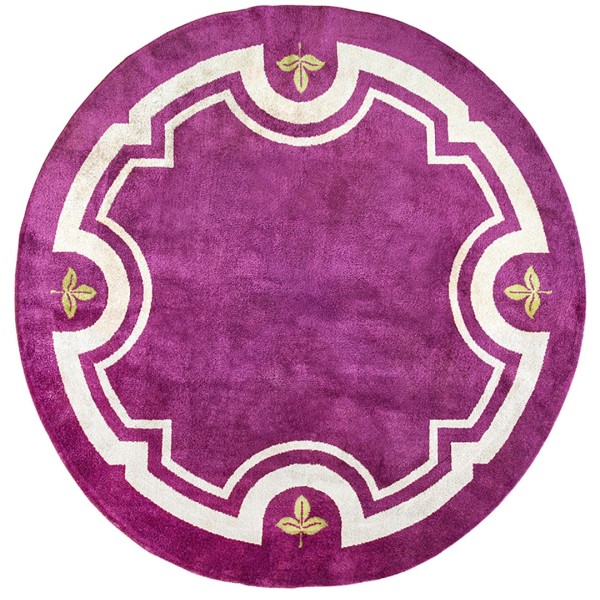 Early 20th Century Round French Art Deco Carpet 