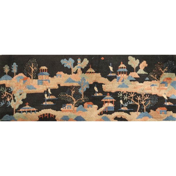 Pictorial 1920s Chinese Art Deco Carpet