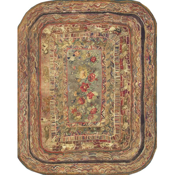 19th Century American Hooked Rug