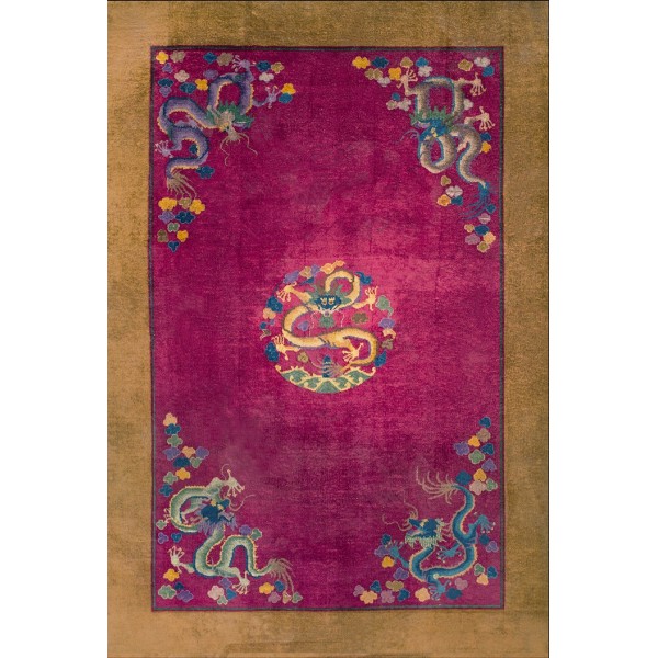 1920s Chinese Art Deco Dragon Carpet