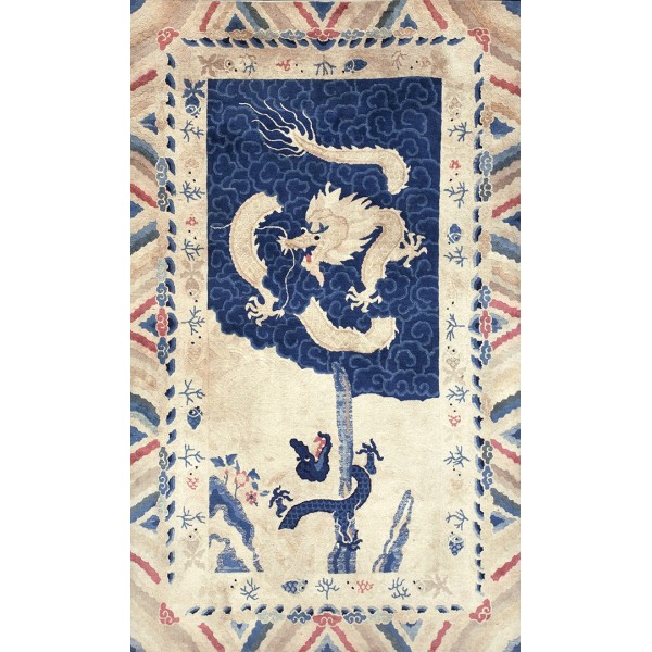 Early 20th Century Chinese Peking Dragon Carpet