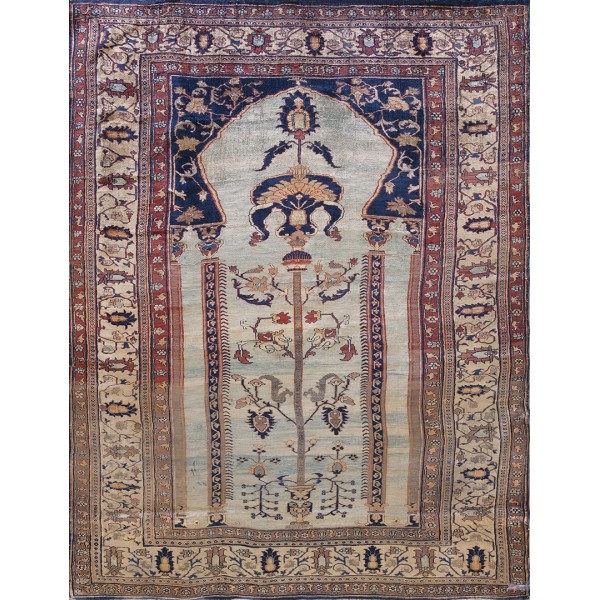 19th Century N.W. Persian Silk Heriz Carpet