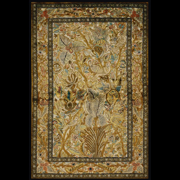 Mid 20th Century Persian Silk Souf Qum Carpet