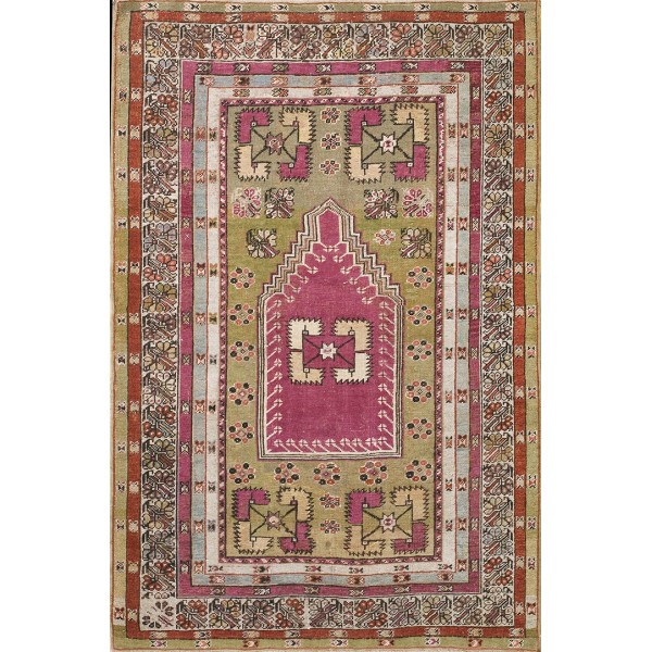 19th Century Turkish Anatolian Melas Prayer Rug