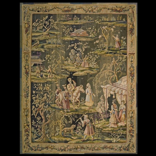 Mid 19th Century French Chinoiserie Tapestry 