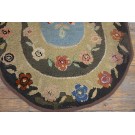 1930s Oval American Hooked Rug