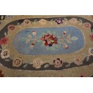 1930s Oval American Hooked Rug