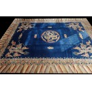 Vintage 1980s Chinese Art Deco Dragon Carpet