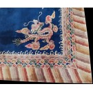 Vintage 1980s Chinese Art Deco Dragon Carpet