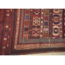 19th Century Caucasian Silk & Wool Verneh Flat-Weave Carpet 