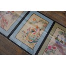 Early 20th Century Set of Silk Embroidery of Peacock & Phoenix