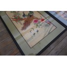 Early 20th Century Set of Silk Embroidery of Peacock & Phoenix