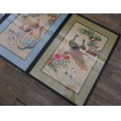 Early 20th Century Set of Silk Embroidery of Peacock & Phoenix
