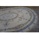 Late 19th Century Oval French Neo Classical Aubusson Carpet