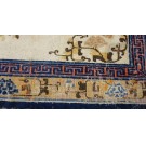 Early 19th Century W. Chinese Ningxia Carpet with Foo Dogs